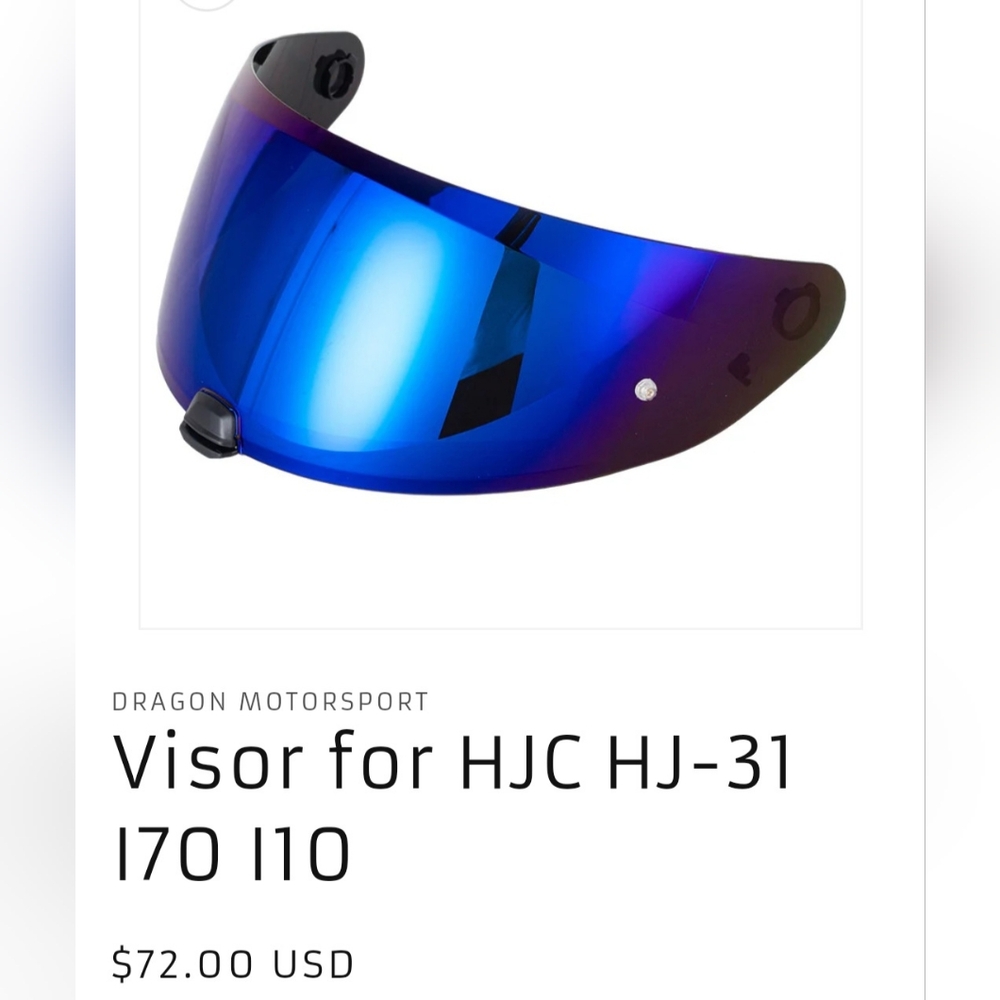 Motorcycle Helmet Visor for HJC HJ-31; i70; or i10